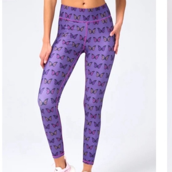 NWT Terez Halftone Butterfly Purple Hi-Shine Leggings - Picture 1 of 9